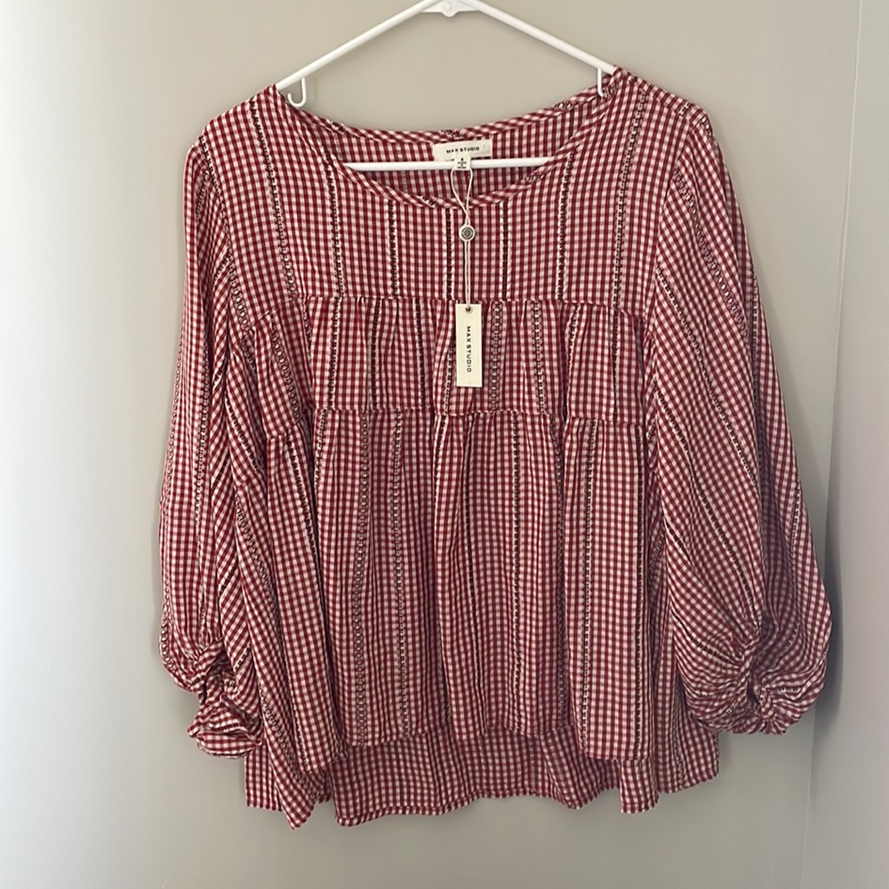 Red/white Gingham Blouse